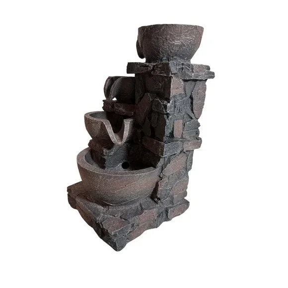 MSEONWXI Indoor Decorative Tabletop Fountain Four Stone Fountains with Bowls LED - Picture 10 of 15